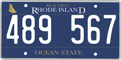 RI license plate 489567