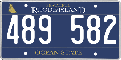RI license plate 489582
