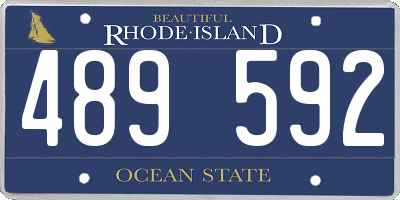 RI license plate 489592