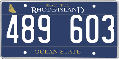 RI license plate 489603