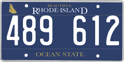 RI license plate 489612