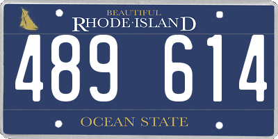 RI license plate 489614