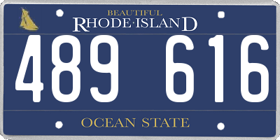 RI license plate 489616