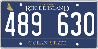 RI license plate 489630