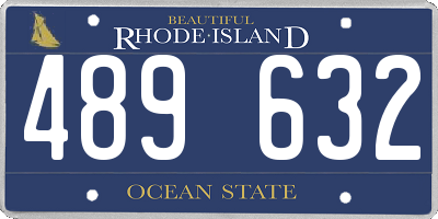 RI license plate 489632