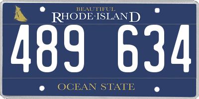 RI license plate 489634