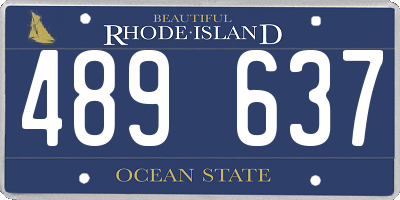RI license plate 489637