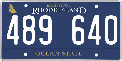 RI license plate 489640