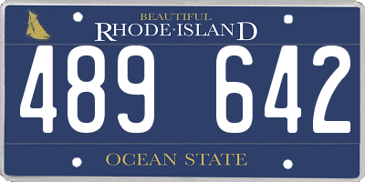 RI license plate 489642