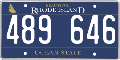 RI license plate 489646