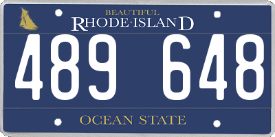 RI license plate 489648