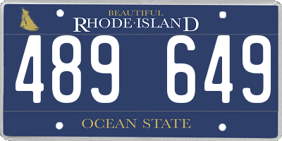 RI license plate 489649