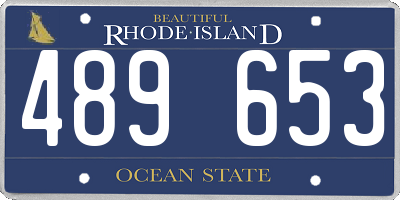 RI license plate 489653