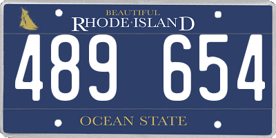 RI license plate 489654