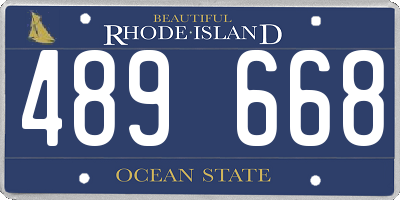 RI license plate 489668