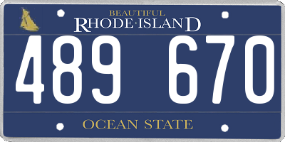RI license plate 489670