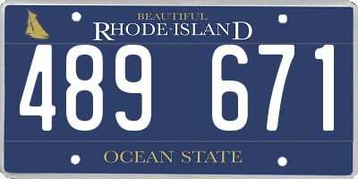 RI license plate 489671