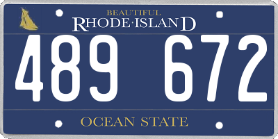 RI license plate 489672