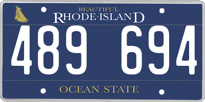 RI license plate 489694