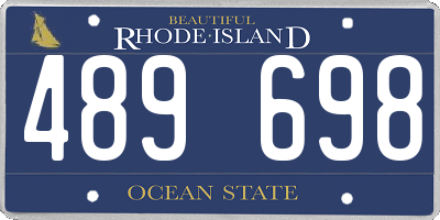 RI license plate 489698