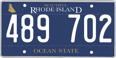 RI license plate 489702
