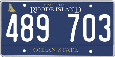 RI license plate 489703