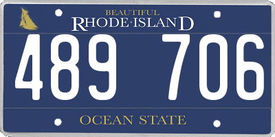 RI license plate 489706