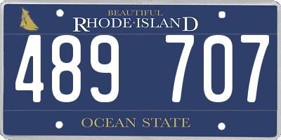 RI license plate 489707