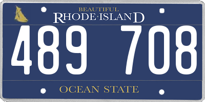 RI license plate 489708