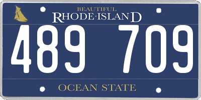 RI license plate 489709
