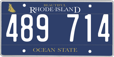 RI license plate 489714