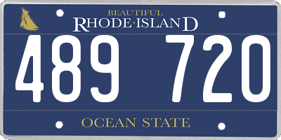 RI license plate 489720