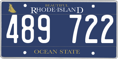 RI license plate 489722