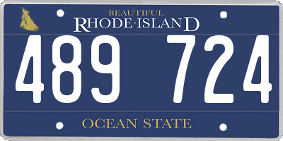 RI license plate 489724