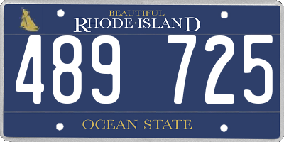 RI license plate 489725