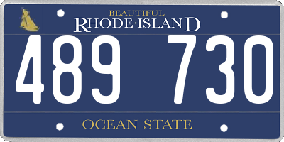 RI license plate 489730