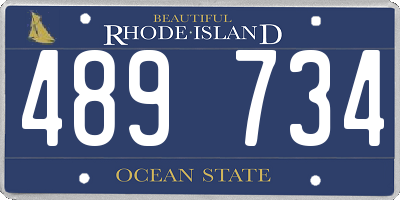 RI license plate 489734