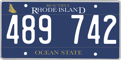 RI license plate 489742
