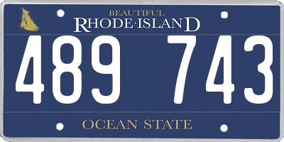 RI license plate 489743