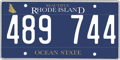 RI license plate 489744