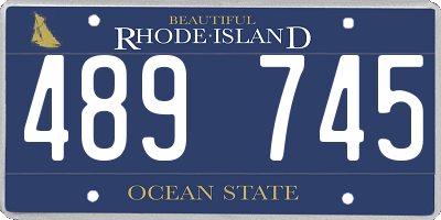 RI license plate 489745