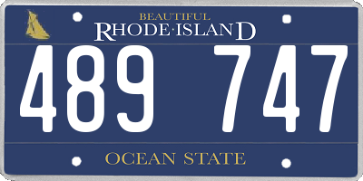 RI license plate 489747