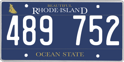 RI license plate 489752