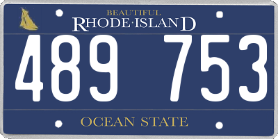 RI license plate 489753