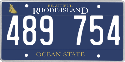 RI license plate 489754