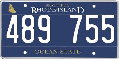 RI license plate 489755
