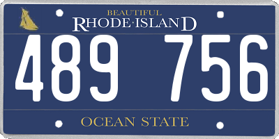 RI license plate 489756