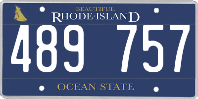 RI license plate 489757