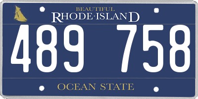 RI license plate 489758