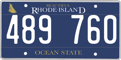 RI license plate 489760